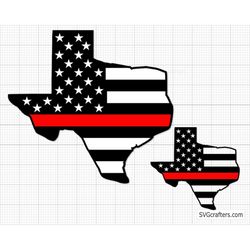 Texas Thin Red Line svg, Texas Firefighter svg, texas state svg, texas png, red line flag svg - Printable, Cricut & Silh