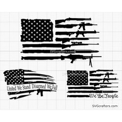 American Gun Flag svg, Rifle flag svg, Guns svg, 2nd Amendment svg, Distressed flag svg, Military svg - Printable, Cricu