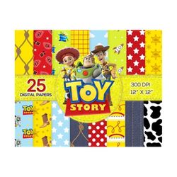 25 Toy Story Digital Paper Svg, Toy Story Scrapbook Svg
