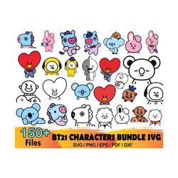 150 BT21 Characters Bundle Svg, BT21 Svg, BT21 Characters Svg