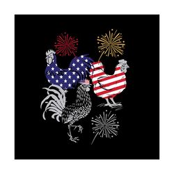 American Chickens Firework Svg, Independence Svg, Firework Chicken Svg, July 4th Chicken Svg, Independence Chicken, Flag