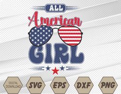 All American-Girl 4th Of July Family Matching Svg, Eps, Png, Dxf, Digital Download