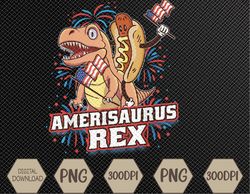 Hotdog T Rex Dinosaur 4th of July Amerisaurus Funny Svg, Eps, Png, Dxf, Digital Download