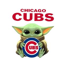 Chicago Cubs baby yoda PNG file for PNG Instant Download
