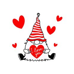 Gnomes Holding Hearts SVG Files For Silhouette, Files For Cricut, SVG, DXF, EPS, PNG Instant Download