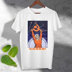 Soviet Space astronaut T Shirt poster Cool ideal gift Tee Top Punk Rock