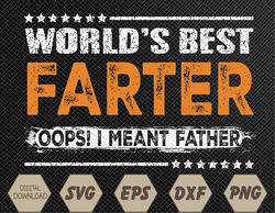 Mens Father's Day Funny World's Best Farter I Mean Father Svg, Eps, Png, Dxf, Digital Download