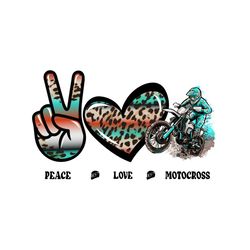 Peace Love Motocross Cowhide Png