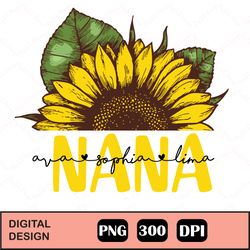 Sunflower - Grandma Custom Name PNG, Personalized PNG, Mimi PNG, Nana PNG, Mimi PNG, Gift for Grandmother, Best Gift Eve