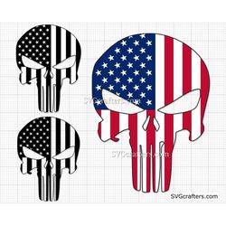 American Punisher Flag svg, Punisher svg, Punisher skull svg, skull svg, sugar skull svg, the punisher svg - Printable,