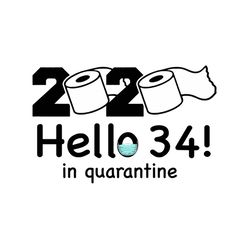 2020 hello 34 in quarantine svg, birthday svg, quarantine birthday svg, hello 34 svg, birthday 34 svg, 34th birthday svg
