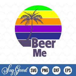 Beer Me Palm Tree Design PNG Digital Design for Sublimation