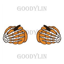 Bony Hand With Pumpkins SVG, Halloween SVG, Pumpkin SVG, Skeleton SVG