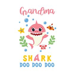 Grandma Shark Doo Doo Doo Svg, Family Svg, Grandma Shark Svg, Baby Shark Svg, Grandma Svg, Shark Family Svg, Kid Song Sv