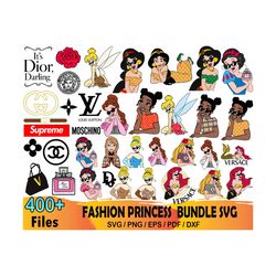 400 Fashion Princess Bundle Svg, Disney Svg, Brand Logo Svg