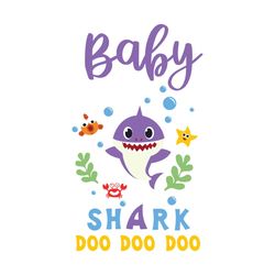 Purple Baby Shark Doo Doo Doo Svg, Trending Svg, Baby Shark Svg, Kid Song Svg, Baby Shark Clipart, Baby Shark Vector, Sh