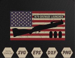 M79 Grenade Launcher Diagram American Flag Svg, Eps, Png, Dxf, Digital Download