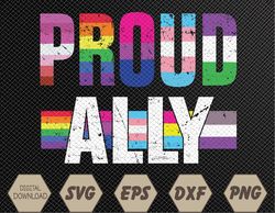 Proud Ally - For Gay Pride Month Transgender Flag Distressed Svg, Eps, Png, Dxf, Digital Download