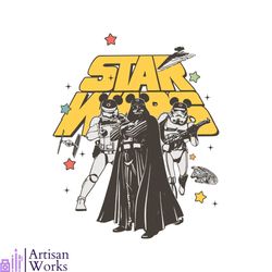 Retro Disney Star Wars Funny Darth Vader Stormtrooper SVG