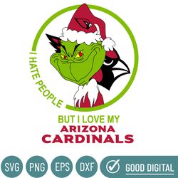 Grinch Santa Christmas Svg, I Hate People But I Love My Arizona Cardinals Svg, Arizona Cardinals Svg, NFL Teams Svg