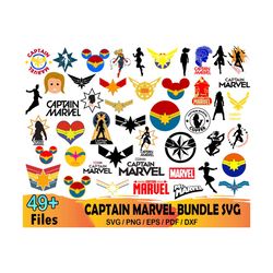 49 Captain Marvel Svg Bundle, Marvel Svg, Captain Marvel Logo