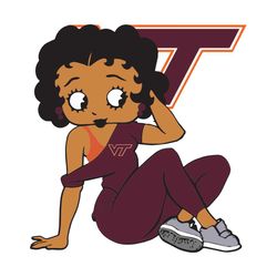 VT Betty Boop, Sport Svg, Football Svg, Betty Boop Svg, Sexy Betty Boop, Love Football, VT Logo, Logo Svg, Virginia Tech
