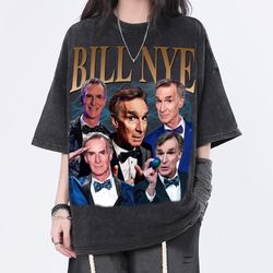 Bill Nye Vintage Washed Shirt, Presenter Homage Graphic Unisex T-Shirt, Retro 90s Fans Tee Gift