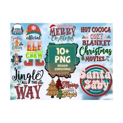 9 Design Christmas SVG PNG Bundle, Christmas Png, Xmas Png, Digital Download