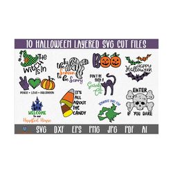 Halloween Layered Svg, Halloween Svg, Bundle Layered svg, Halloween Vector, Halloween Silhouette, svg files for cricut D