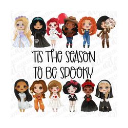 16 Tis The Season To Be Spooky Princess Inspired transparent PNG file, file for sublimation, Halloween design, INSTANT D
