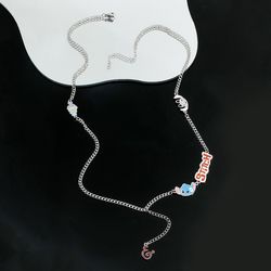 Disney New in Cartoon Stitch and Angel Necklace Donald Duck Mickey Minnie Pendant Hip Hop Jewelry