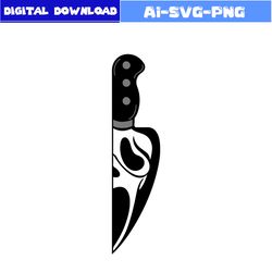 Ghostface Svg, Ghost Svg, Knife Svg, Horror Face, Horror Character Svg, Halloween Svg, Png Dxf Digital File