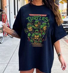 Vintage Ninja Turtle Shirt, Teenage Mutant Ninja Turles Pizza Tee, Ninja Turtle Lovers Fan Shirt,  Custom Gift Shirt