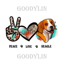 Peace Love Beagle Dog Leopard Png