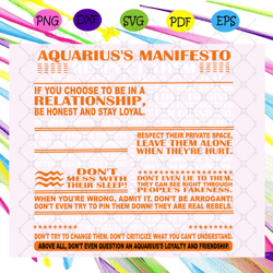 Aquarius s manifesto respect them, birthday svg, b