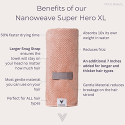 VOLO Super Hero XL Hair Towel-Cloud Pink