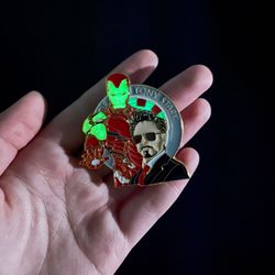 Marve Pin for Backpack The Avengers Iron Man Tony Stark Enamel Pin Luminous Badge Button Legends Jewelry