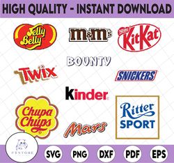 Candy Brands Logos Svg, Chocolate Labels Clipart, Sweet Brand Logos, Instant Download