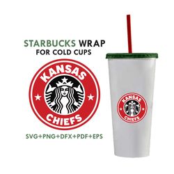 Kansas City Chiefs Starbucks Wrap Svg, Sport Svg, Kansas City Chiefs Svg, Chiefs Svg, Nfl Starbucks Svg, Chiefs Starbuck