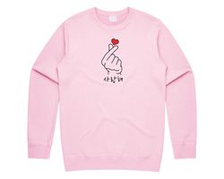 Saranghae Heart Jumper Sweater Sweatshirt Kawaii Slogan Graphic K-pop I Love You Korean