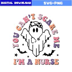 I'm A Nurse Svg, Ghost Svg, Bat Svg, Retro Halloween Svg, Halloween Svg, Png Digital File