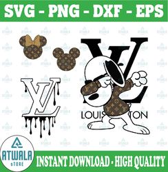 LV logo Brand Svg, Mickey Fashion Svg, Mickey Matching Couple Svg, Instant digital Download Svg Transparent Off White