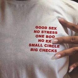 Good Sex No Stress One Boo No Ex Small Circle Big Checks , Aesthetic Shirt , Festival Outfit , Summer 2023 ,Tumblr Cloth