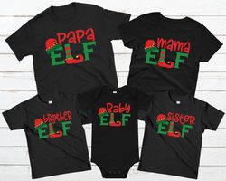 Papa Elf Mama Elf matching shirt  , Christmas Family Shirt, Christmas Matching Shirt, customized Shirt, Christmas Gift S