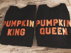 Pumpkin Queen - Pumpkin king, Couple Shirts, Cute His and Her Halloween, Matching Halloween, Halloween 2023, Sweatshirt,