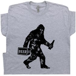Bigfoot Beer T Shirt Funny Beer Shirts Cool Beer T Shirt Bar Pub Tee Redneck Big Foot Cryptozoology Cryptid Loch Ness Mo
