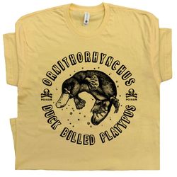 Duck-billed Platypus T Shirt Cool Science Shirts Geek Nerdy Tee Funny Animal Shirts Cute Wildlife T Shirts Vintage Zoo T
