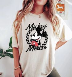 Disney Mickey Checkered Comfort Colors Shirt, Mickey Mouse Shirt, Vintage Mickey Shirt, Disney Vacation Shirt, Disneywor