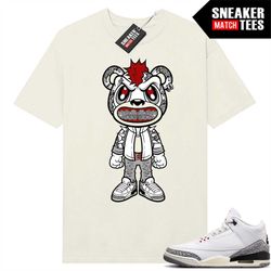 White Cement 3s to match Sneaker Match Tees Sail 'Rebels Bear toon'