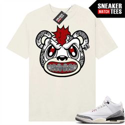 White Cement 3s to match Sneaker Match Tees Sail 'Rebels Bear'